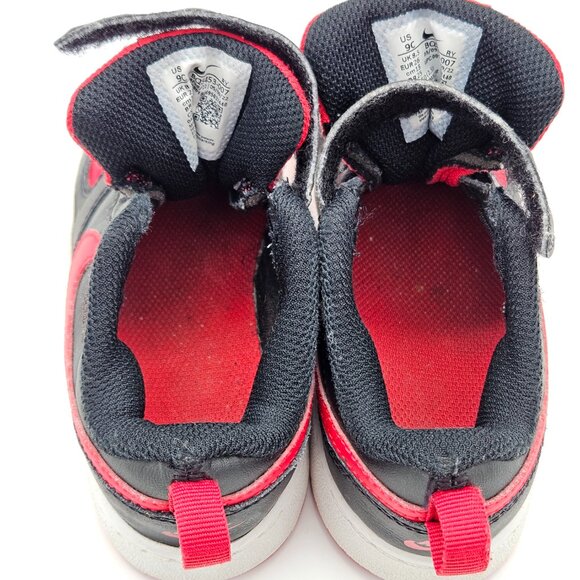 Nike Court Borough Low 2 Black Red White Toddler Boys Sneakers Sz 9C BQ5453-007 - Picture 6 of 12